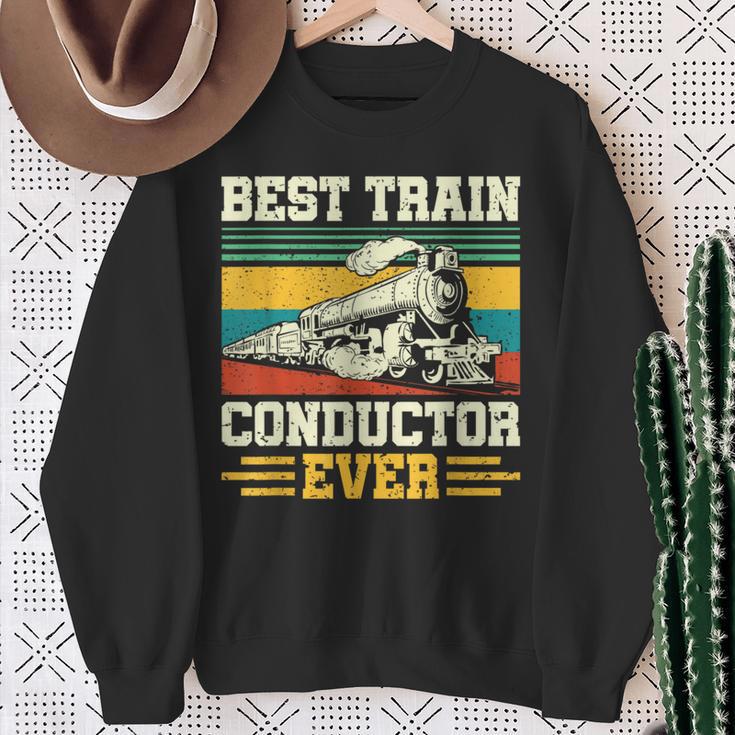 史上最高の電車の車掌 Conductor Railroad スウェットシャツ 年配の女性への贈り物
