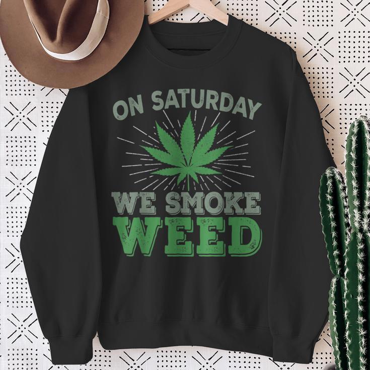 土曜日はwemoke Weeed-鈍いジョイントガンジャディスペンサリーアート スウェットシャツ 年配の女性への贈り物