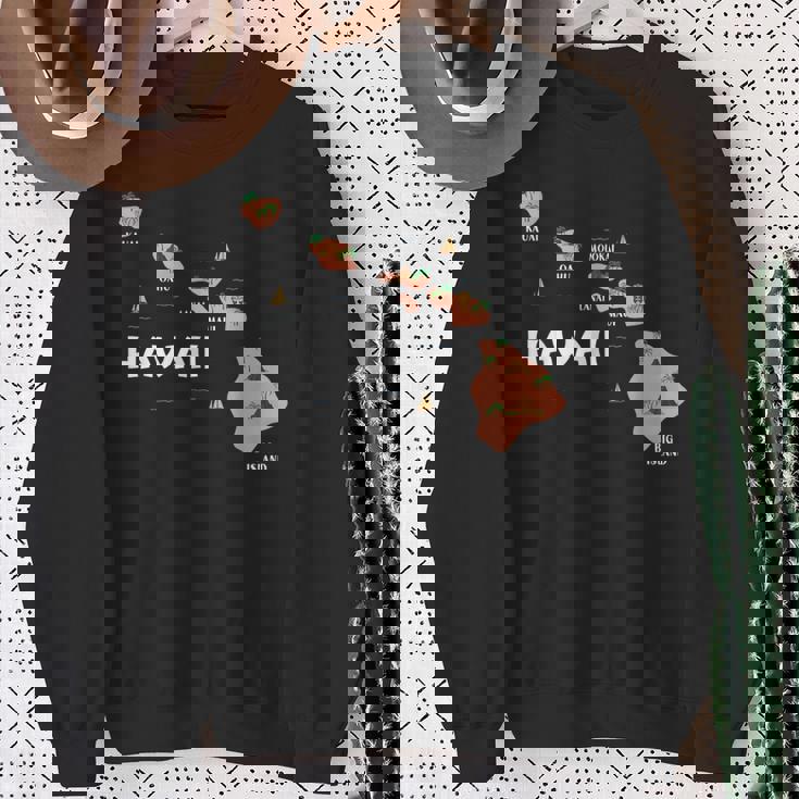 地図 ヴィンテージ お土産 ハワイ諸島 スウェットシャツ 年配の女性への贈り物