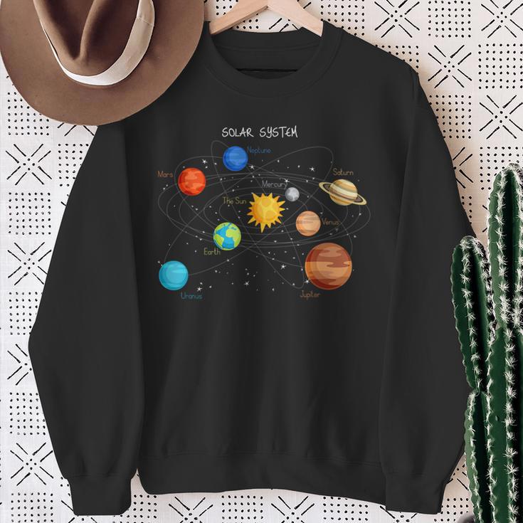 太陽系 太陽と惑星 宇宙 天文学 キッズギフト スウェットシャツ 年配の女性への贈り物
