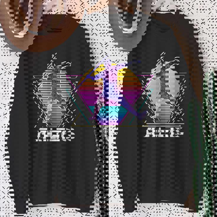 陸上競技 やり投げ スポーツ レトロ ヴィンテージaporwave 90 年代 スウェットシャツ 年配の女性への贈り物