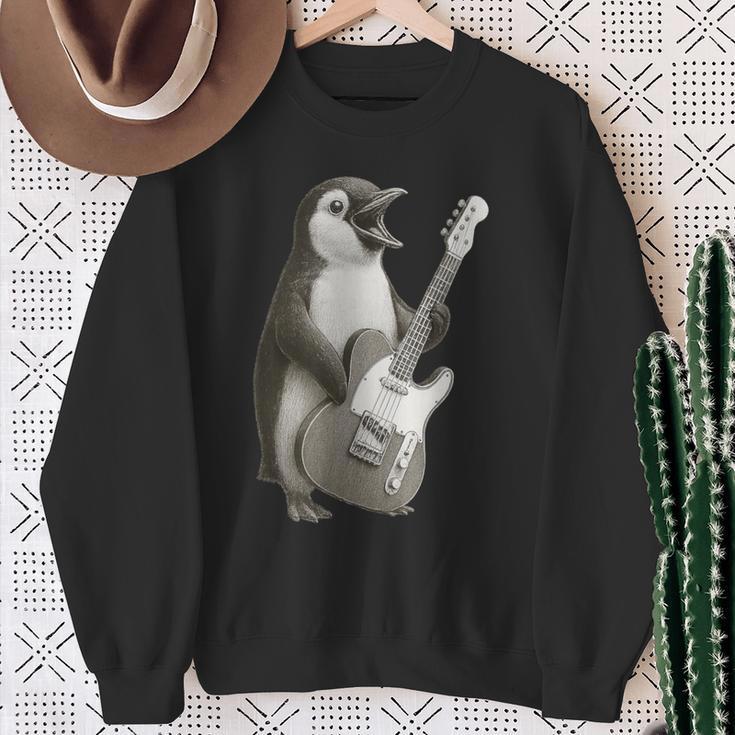 面白いtシャツ ペンギン ギター メンズ グッズ かわいい おもしろ 面白い 服 ネタ スウェットシャツ 年配の女性への贈り物