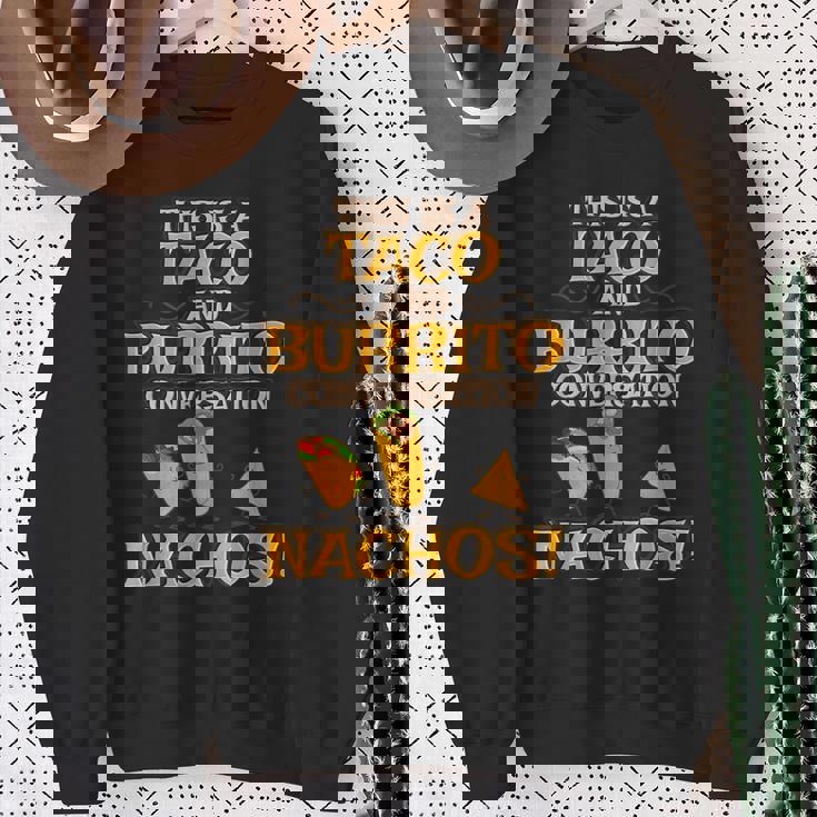 面白いタコス ナチョス ブリトー メキシコ料理 タコス スウェットシャツ 年配の女性への贈り物