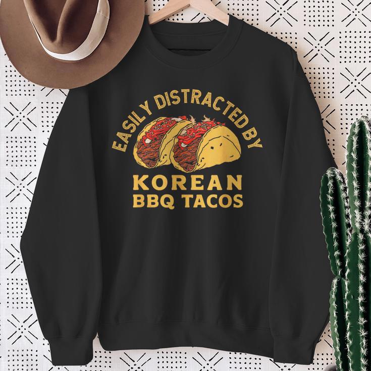 韓国bbqタコスレトロタコス愛好家に簡単に気を取られます スウェットシャツ 年配の女性への贈り物