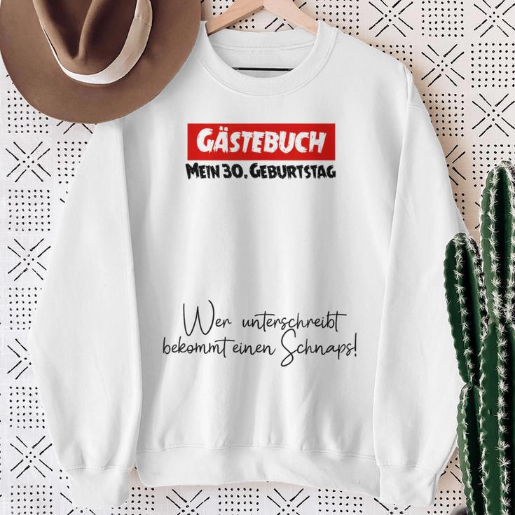 30th Guest Book Birthday Party 30 Years Schnapps Sweatshirt Gifts for Old Women
