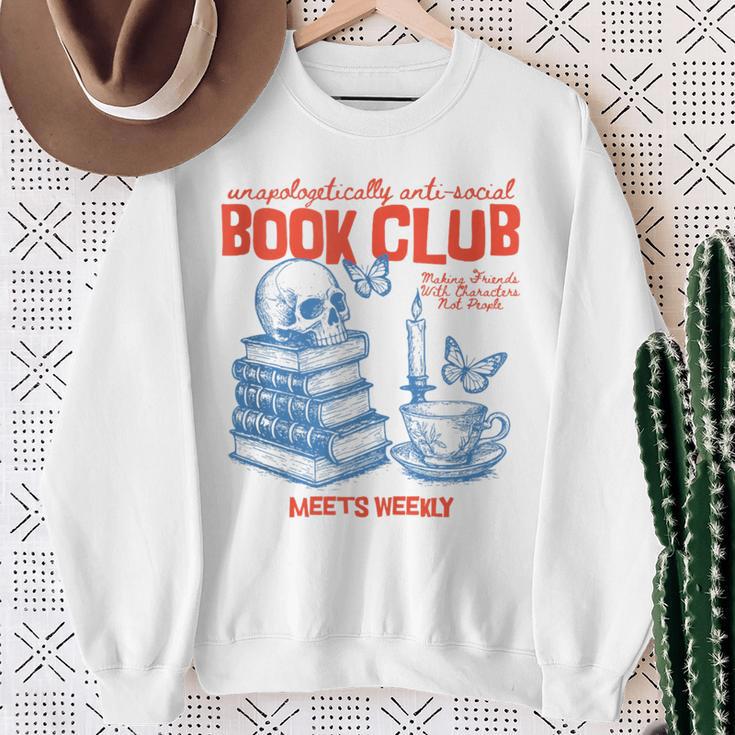 Anti Social Book Club Romance Reader Introverted Bookish Sweatshirt Gifts for Old Women Anti Social Book Club Romance Reader Introverted Bookish Sweatshirt Gifts for Old Women