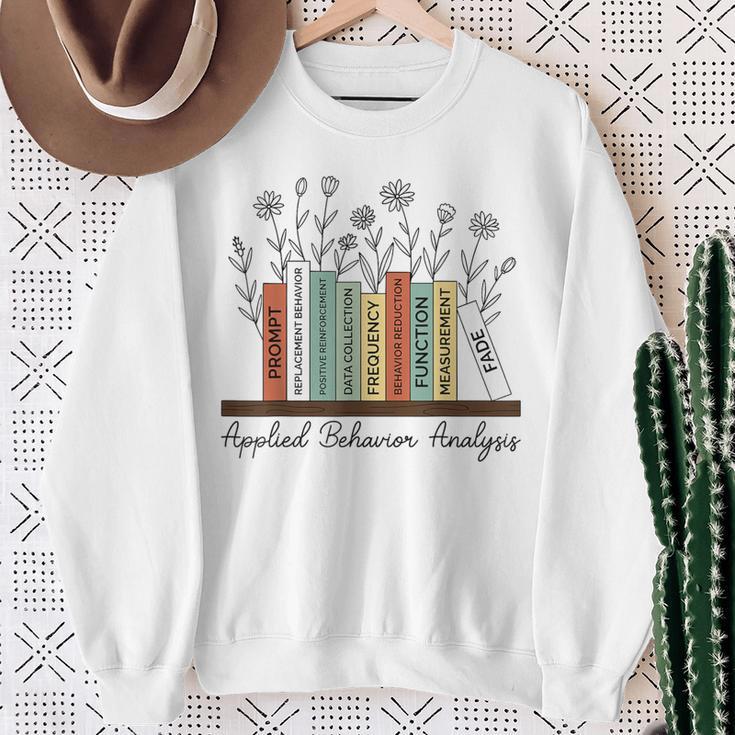 Applied Behavior Analysis Book Flower ABA Therapist Sweatshirt Gifts for Old Women