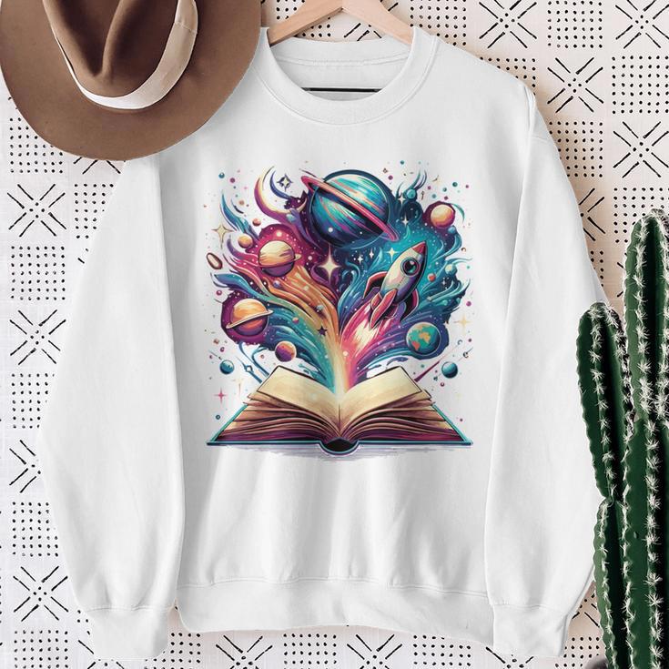 Astronomy Space Lover Books Bookworm Sweatshirt Gifts for Old Women