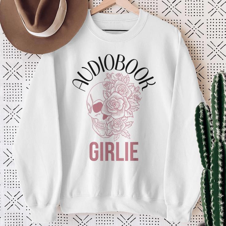 Audio Book Lovers Women Dark Romance Spicy Books Skeleton Sweatshirt Gifts for Old Women