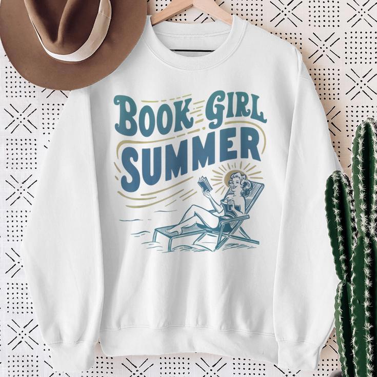 Beach Book Lover Summer Bookish Book Girl Summer Sweatshirt Gifts for Old Women