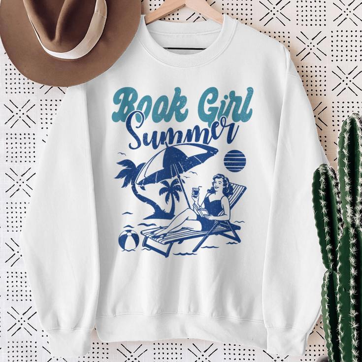 Beach Book Lover Women Girls Book Girl Summer Sweatshirt Gifts for Old Women