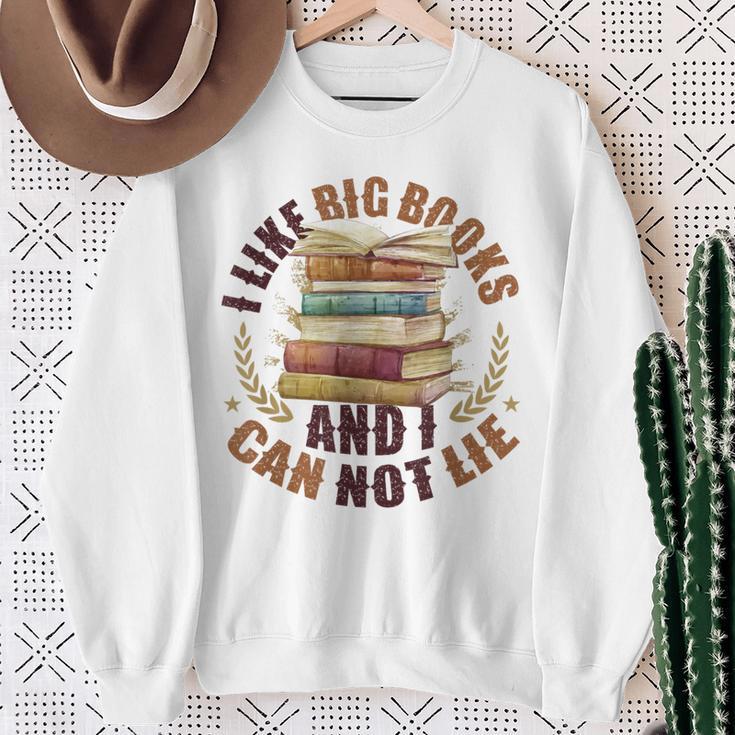 I Like Big Books And I Can Not Lie Book Lovers Reading Sweatshirt Gifts for Old Women
