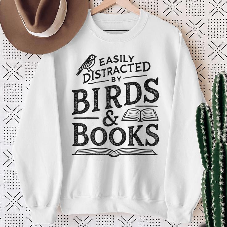 Birding Bird Watcher Birder Easily Distracted By Birds Books Sweatshirt Gifts for Old Women Birding Bird Watcher Birder Easily Distracted By Birds Books Sweatshirt Gifts for Old Women