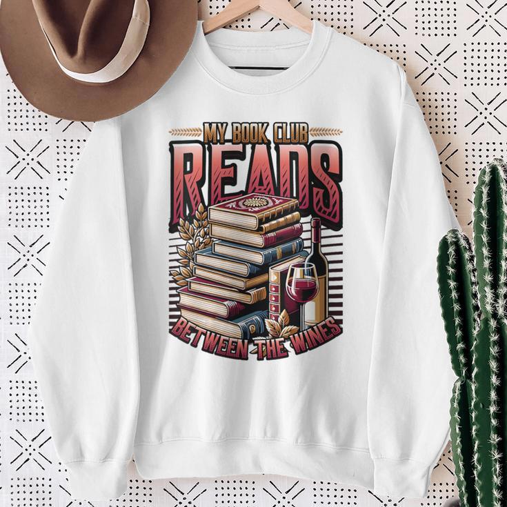 My Book Club Reads Between The Wines Book Club Reading Sweatshirt Gifts for Old Women