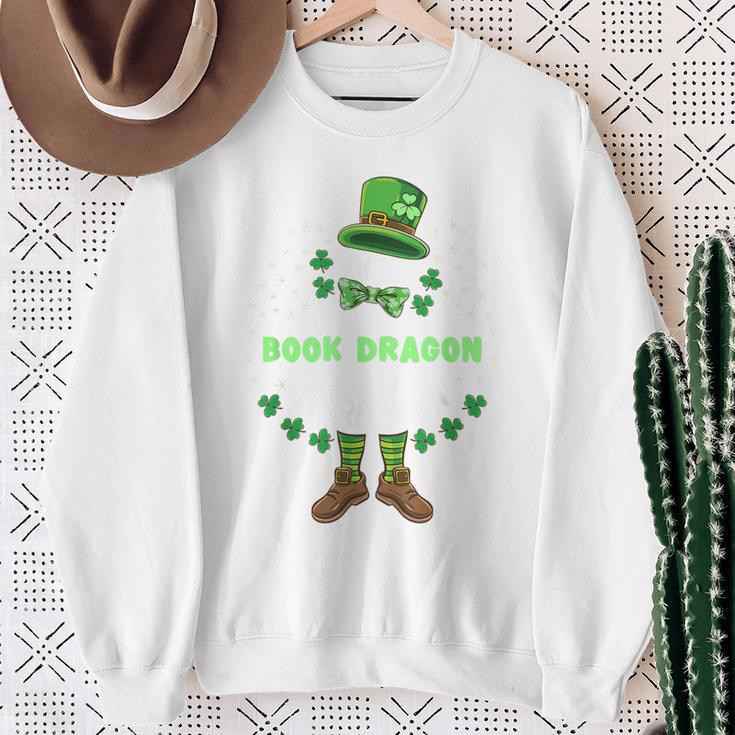 Im The Book Dragon Leprechaun St Patricks Day Sweatshirt Gifts for Old Women