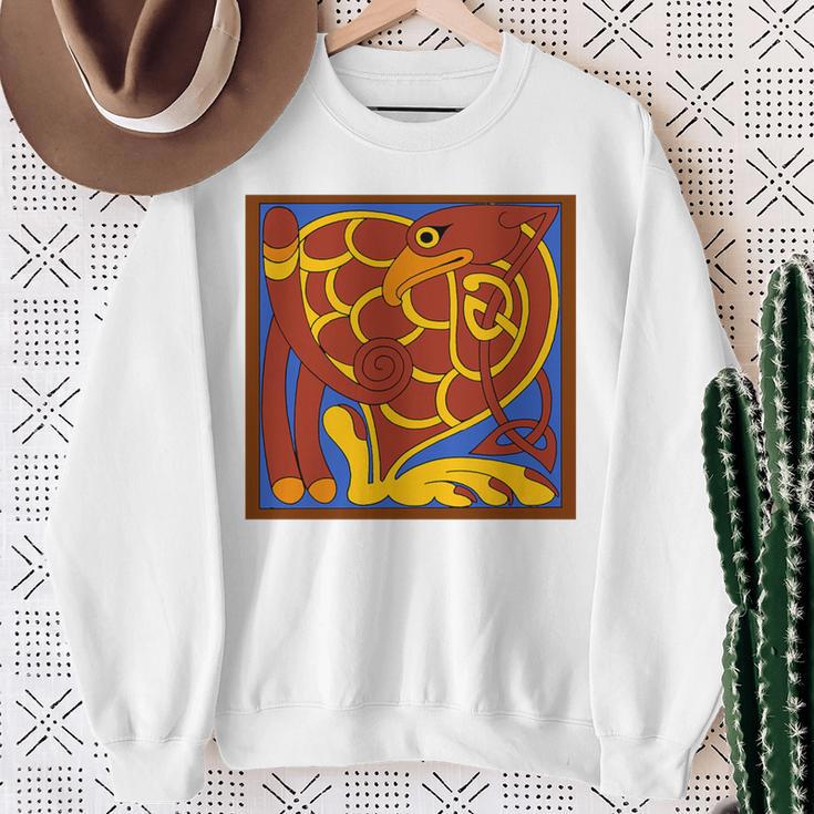 Book Of Kells Celtic Knot Medieval Bird Premium Tri-Blend Sweatshirt Gifts for Old Women