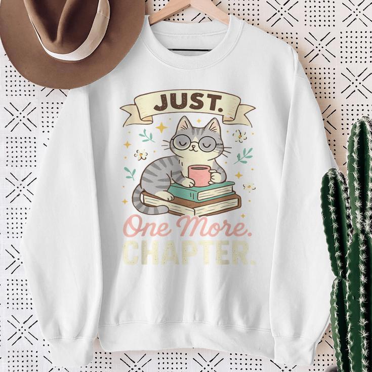 Book Lover Cute Cat Coffee Just 1 More Chapter Cozy Reading Sweatshirt Gifts for Old Women Book Lover Cute Cat Coffee Just 1 More Chapter Cozy Reading Sweatshirt Gifts for Old Women