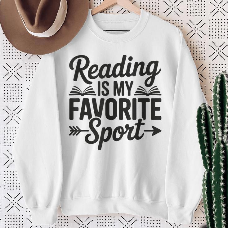 Book Lover Saying Humor Reading Is My Favorite Sport Sweatshirt Gifts for Old Women