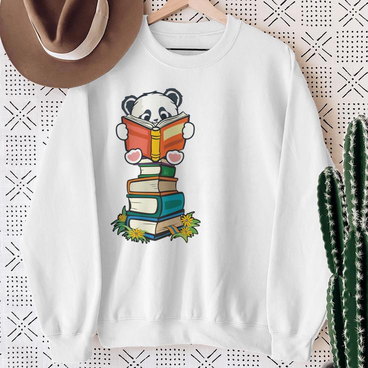Book Lover Shirt Kids Panda Lover Book Reading Sweatshirt Gifts for Old Women