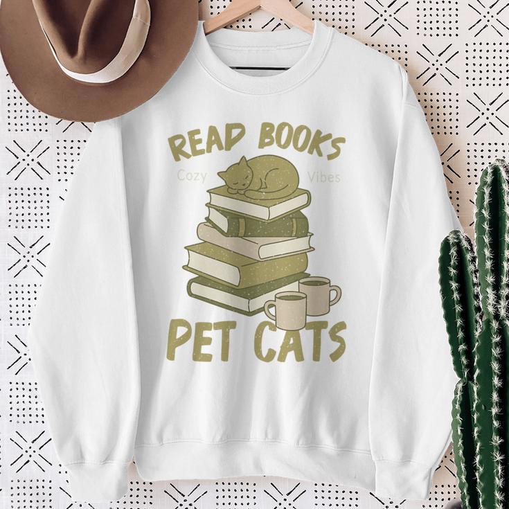 Book Lover Women Read Books Pet Cats Premium Tri-Blend Sweatshirt Gifts for Old Women Book Lover Women Read Books Pet Cats Premium Tri-Blend Sweatshirt Gifts for Old Women