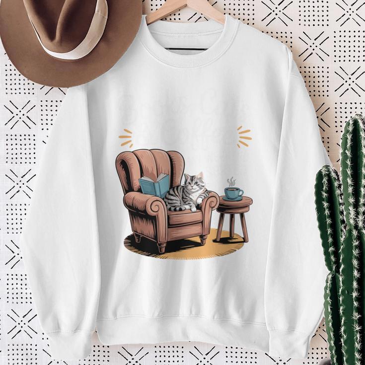 Book Lovers Cats Sweatshirt Gifts for Old Women