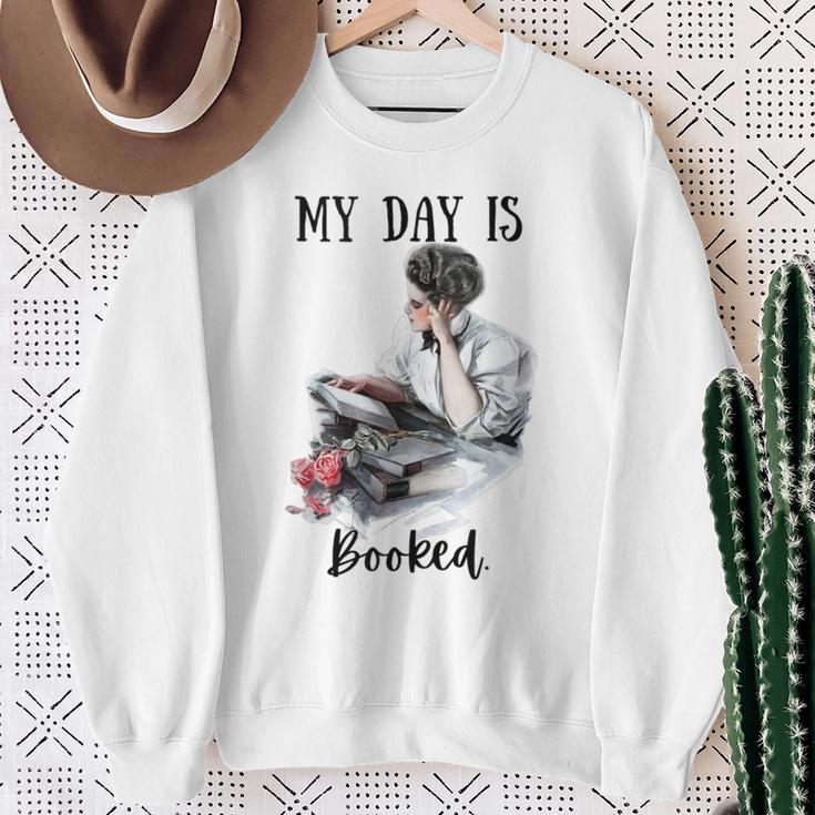 Book Lovers My Day Is Booked Vintage Sweatshirt Gifts for Old Women