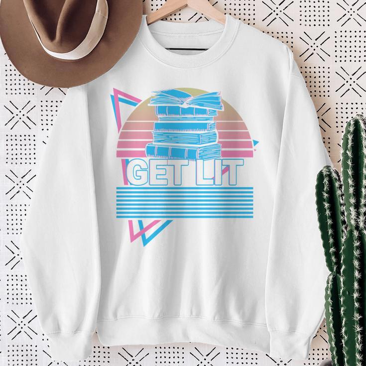 Book Reader Literature Get Lit Sweatshirt Gifts for Old Women