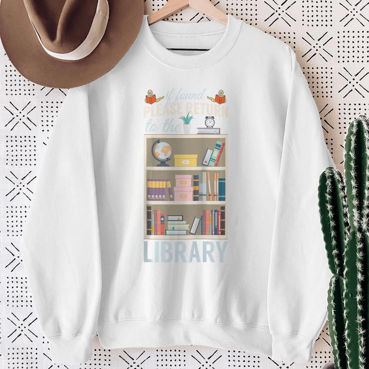 Book Reading If Found Please Return To Library Raglan Baseball Tee Sweatshirt Gifts for Old Women