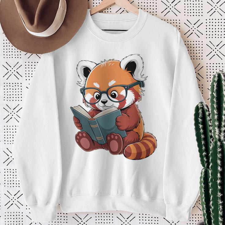 Book Reading Red Panda Reader Animal Cute Red Panda Premium Tri-Blend Sweatshirt Gifts for Old Women