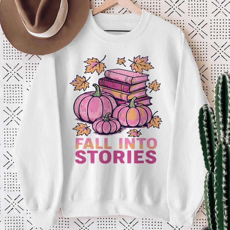 Bookcore Coquette Pinkoween Fall Into Stories Books Premium Tri-Blend Sweatshirt Gifts for Old Women Bookcore Coquette Pinkoween Fall Into Stories Books Premium Tri-Blend Sweatshirt Gifts for Old Women