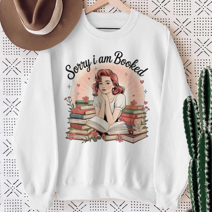 My Weekend Is Booked Reading Read Books Reader Nerd Sweatshirt Gifts for Old Women