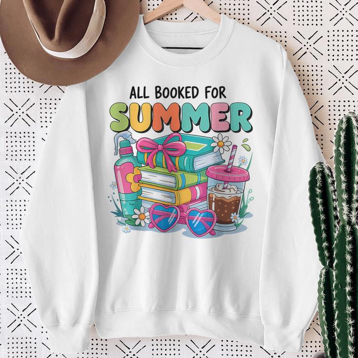Booked For The Summer Women’s Book Lover Sweatshirt Gifts for Old Women