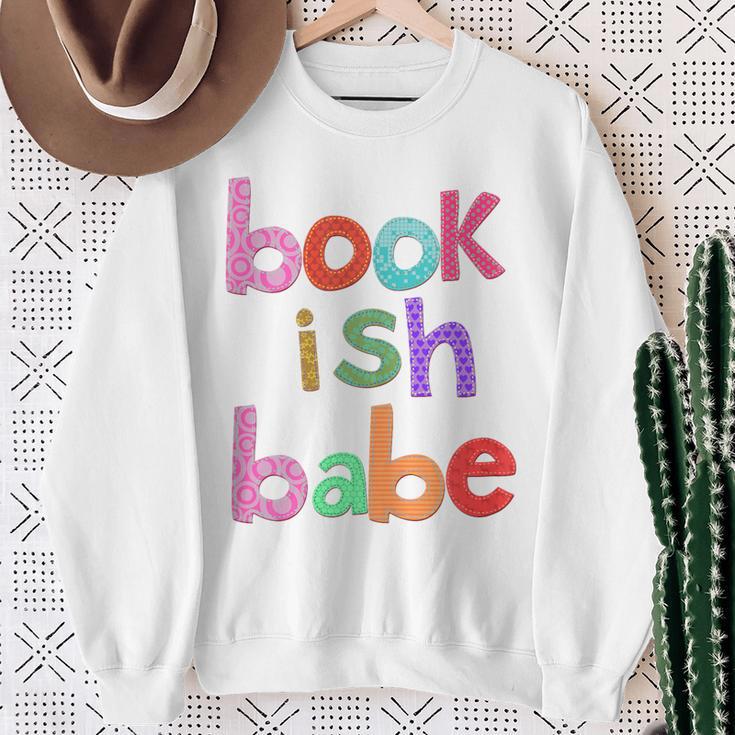 Bookish Babe Book Lovers Women Woman Loves To Read Reading Sweatshirt Gifts for Old Women