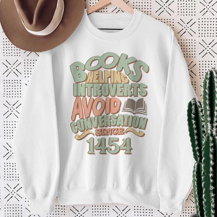 Books Helping Introverts Avoid Conversation 1454 T-Shirt Sweatshirt Gifts for Old Women