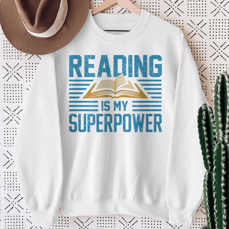 Books Reading My SuperPower Great Idea Art Literature Premium Sweatshirt Gifts for Old Women Books Reading My SuperPower Great Idea Art Literature Premium Sweatshirt Gifts for Old Women