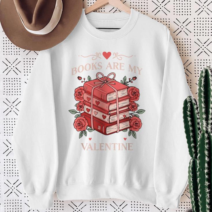 Books Are My Valentine Book Lover Heart Matching Party Sweatshirt Gifts for Old Women