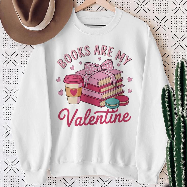 Books Are My Valentine Coquette Bow Bookworm Pink Books Sweatshirt Gifts for Old Women Books Are My Valentine Coquette Bow Bookworm Pink Books Sweatshirt Gifts for Old Women
