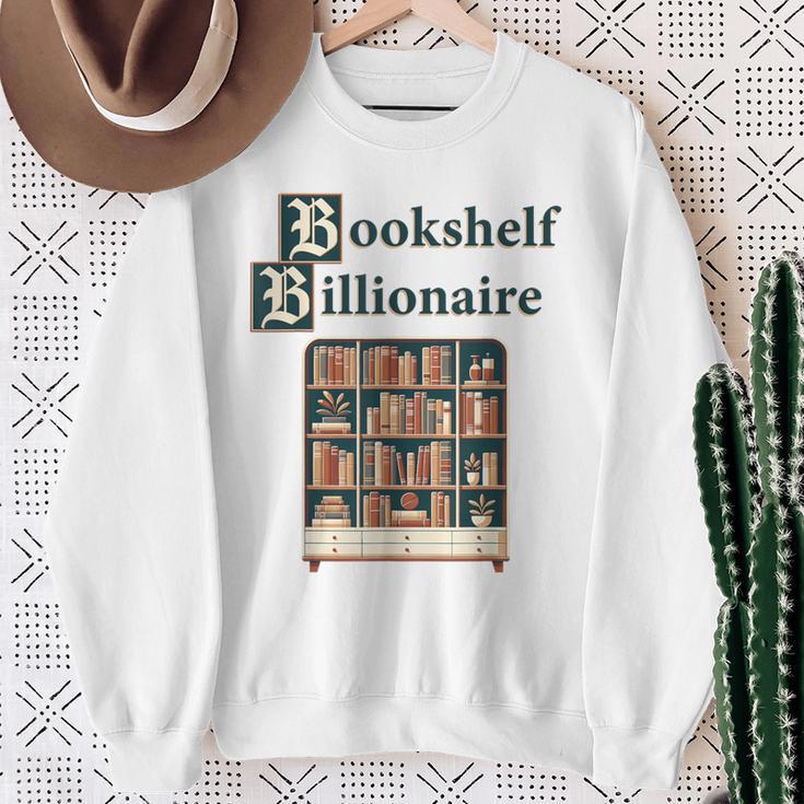 Bookshelf Wealth Billionaire Book Collector Collection Sweatshirt Gifts for Old Women
