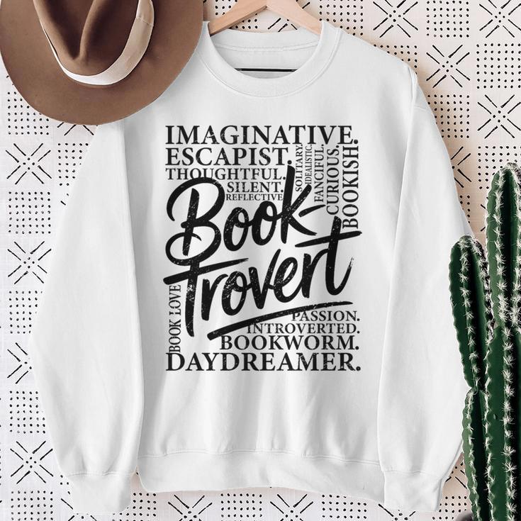 Booktrovert Reader Introvert Book Lover Premium Tri-Blend Sweatshirt Gifts for Old Women