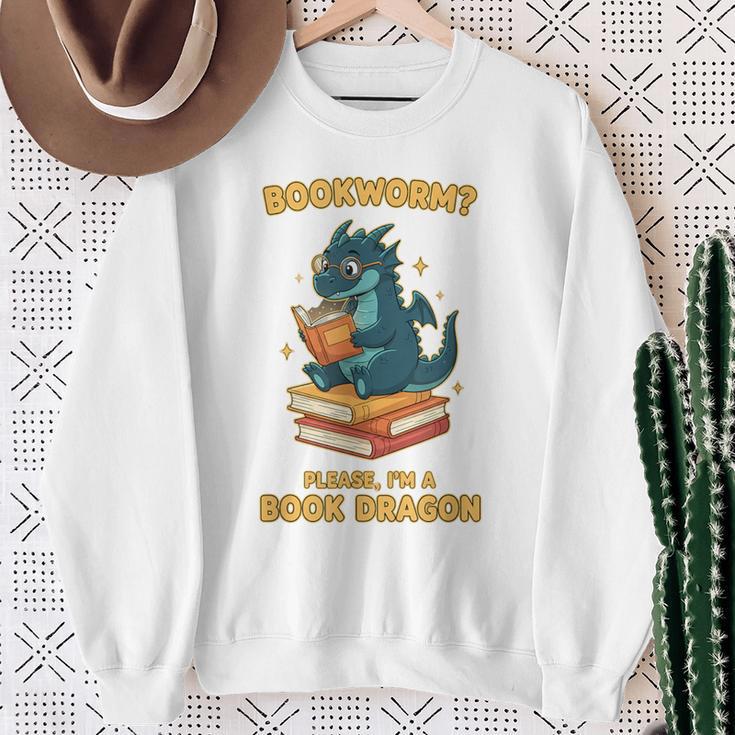 Bookworm Please I'm A Book Dragon Reading For Men Sweatshirt Gifts for Old Women Bookworm Please I'm A Book Dragon Reading For Men Sweatshirt Gifts for Old Women