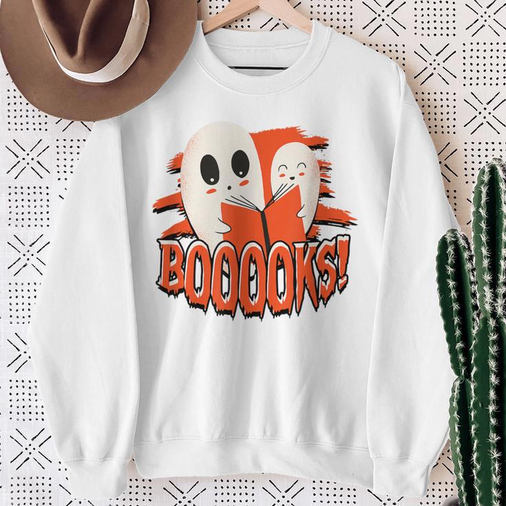 BOOOOKS Halloween Author Reading Of History Books Sweatshirt Gifts for Old Women BOOOOKS Halloween Author Reading Of History Books Sweatshirt Gifts for Old Women