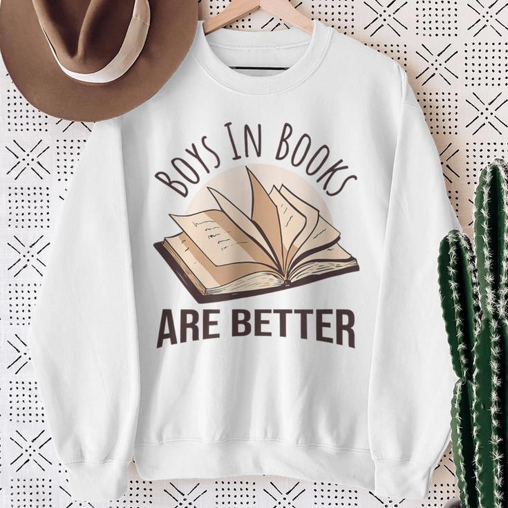 Boys In Books Are Better Sweatshirt Gifts for Old Women