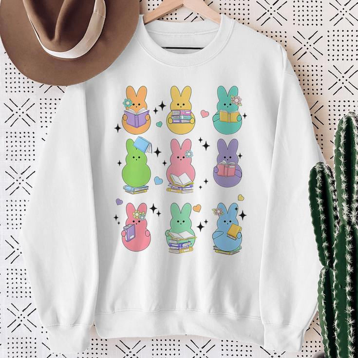 Bunny Reading Books Easter Day Librarian Teacher Book Premium Tri-Blend Sweatshirt Gifts for Old Women Bunny Reading Books Easter Day Librarian Teacher Book Premium Tri-Blend Sweatshirt Gifts for Old Women