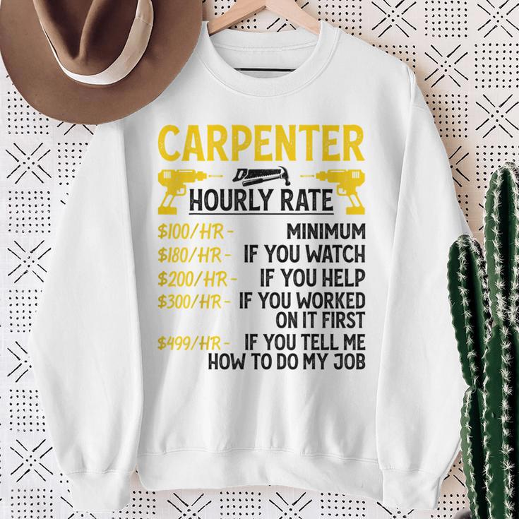 メンズ Carpenter Hourly Rate For Woodworker Carpenter Retro スウェットシャツ 年配の女性への贈り物