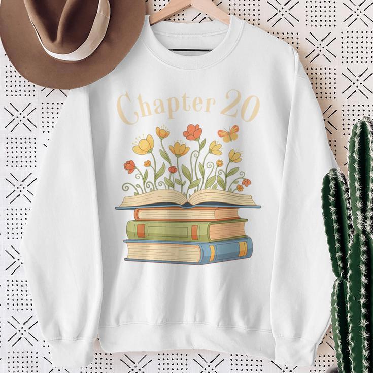 Chapter 20 Turning 20 Years Old Floral Book Premium Tri-Blend Sweatshirt Gifts for Old Women Chapter 20 Turning 20 Years Old Floral Book Premium Tri-Blend Sweatshirt Gifts for Old Women