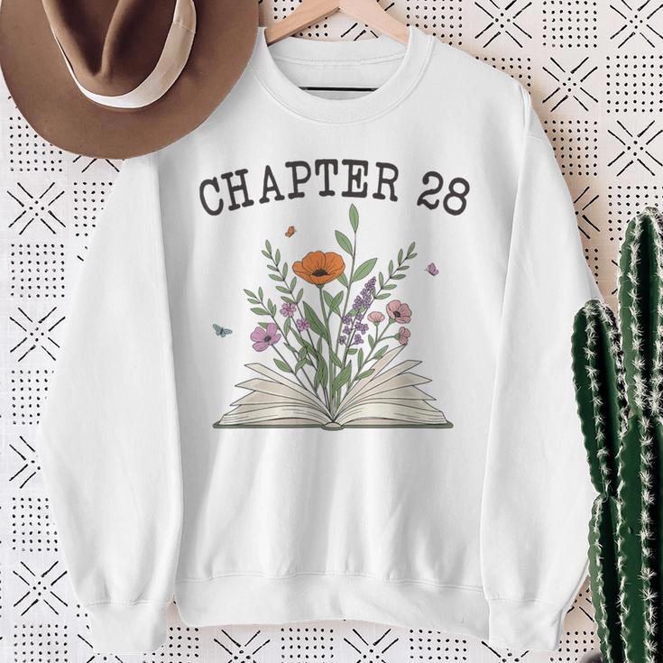 Chapter 28 Book Lovers & Readers 28th Birthday Wildflowers Sweatshirt Gifts for Old Women