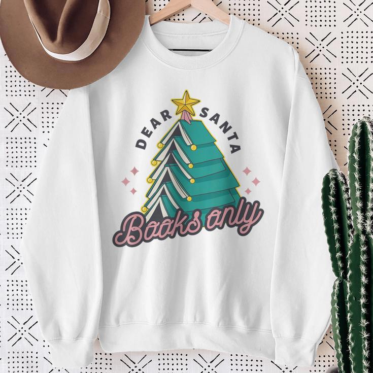 Christmas Book Read Reading Present Santa Claus Sweatshirt Gifts for Old Women
