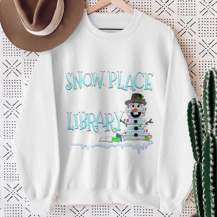 Christmas Reading Tee Snowman Librarian Book Lover Reader Sweatshirt Gifts for Old Women