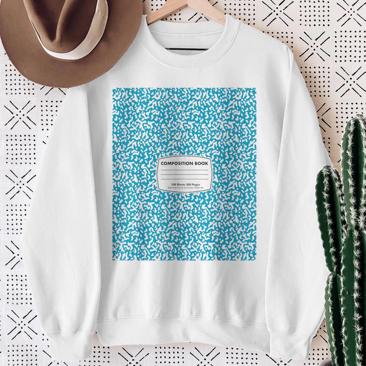 Classic Sky Blue Composition Book School Book Teachers Sweatshirt Gifts for Old Women