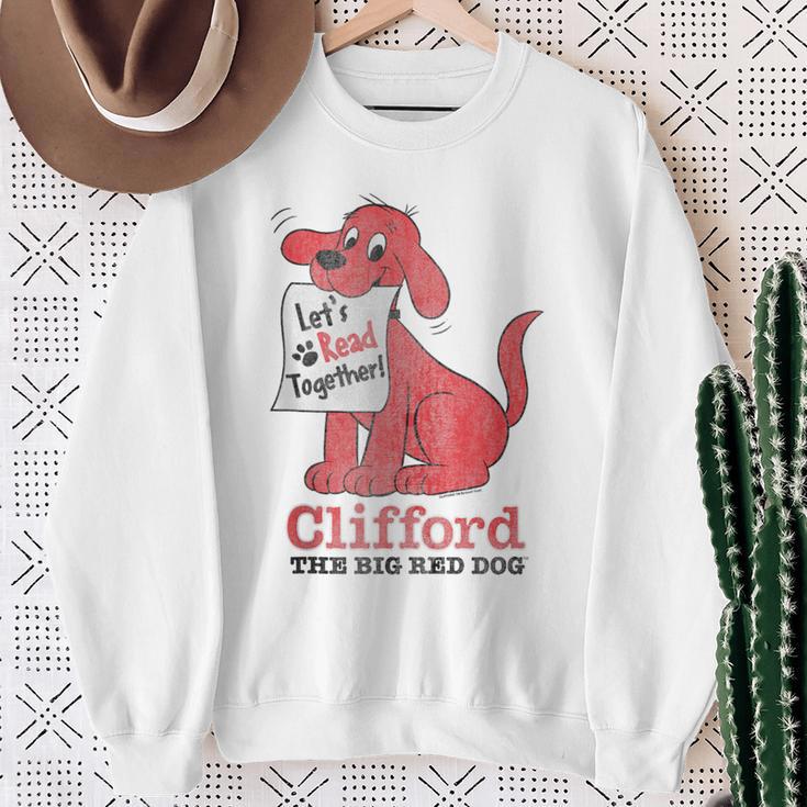Clifford The Big Red Dog Let's Read Together Vintage Book Sweatshirt Gifts for Old Women